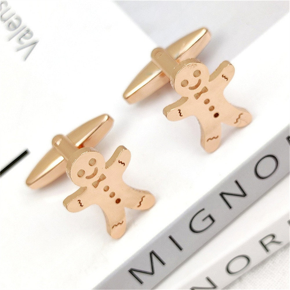 Gingerbread Man Cufflinks - Rose Gold