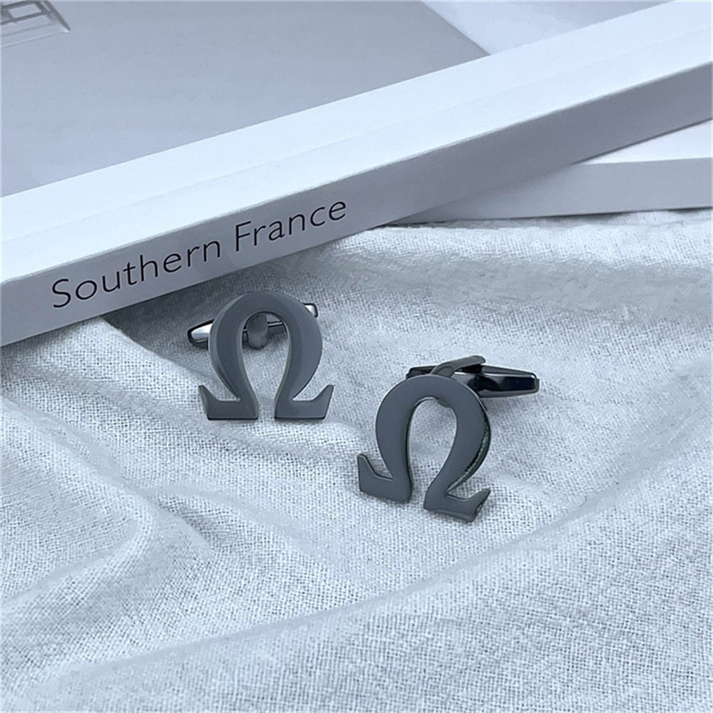 Greek Letters Cufflinks - Black