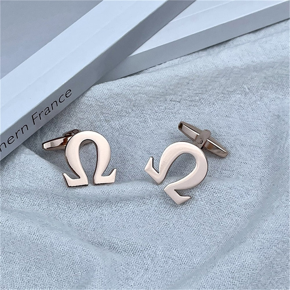 Greek Letters Cufflinks - Rose Gold
