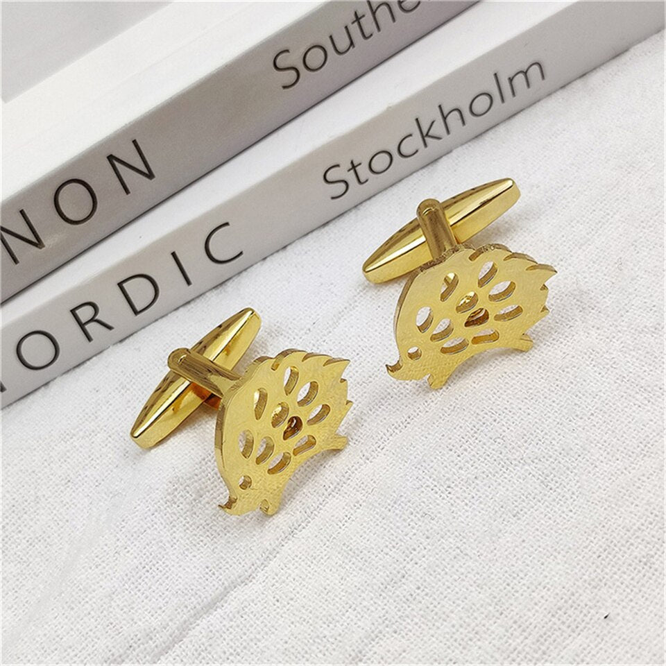 Hedgehog Cufflinks - Gold