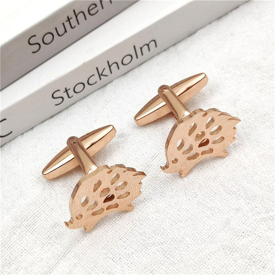 Hedgehog Cufflinks - Rose Gold