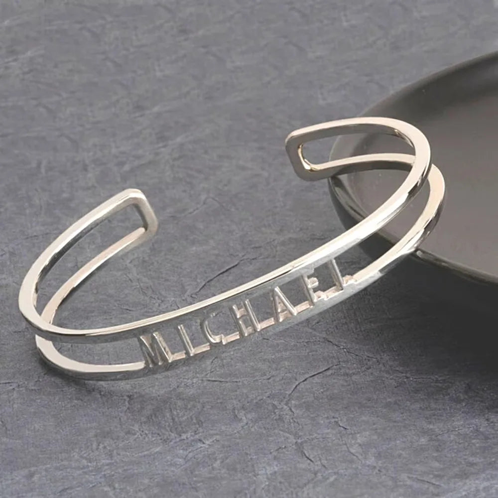 Hollow Open Name Bangles - Bracelet