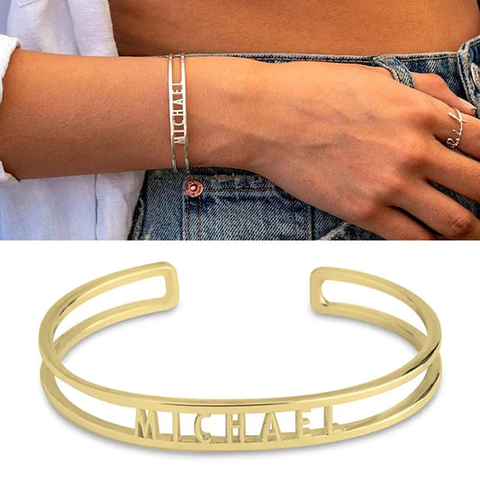 Hollow Open Name Bangles - Bracelet