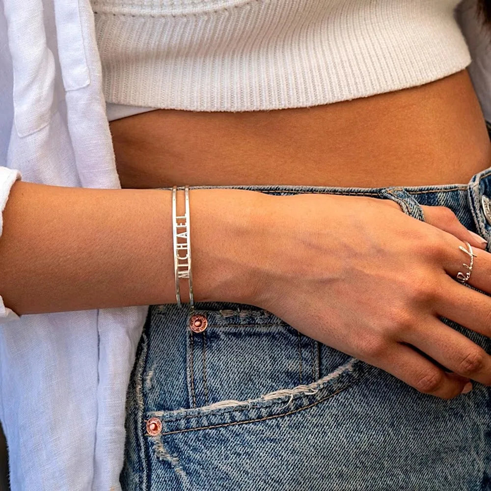Hollow Open Name Bangles - Bracelet