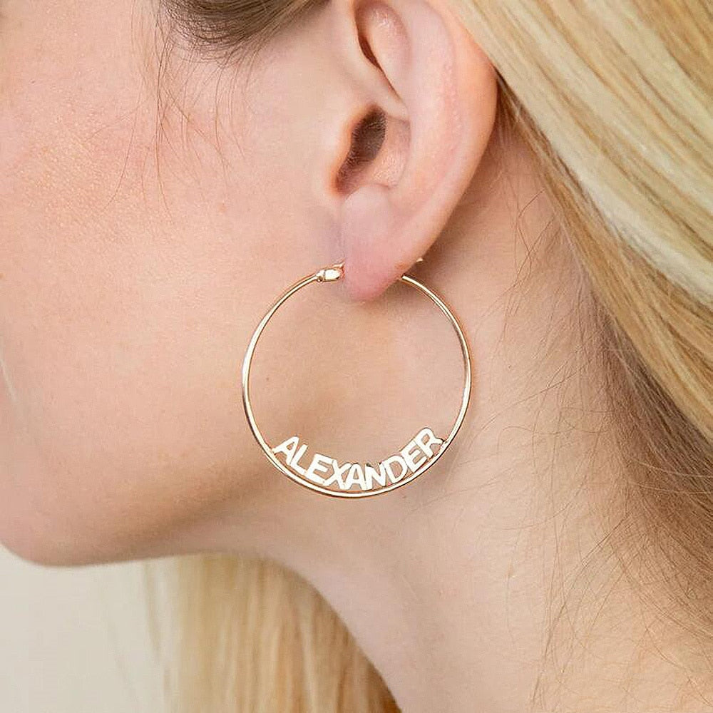 Hoop Earrings with Name - Earrings