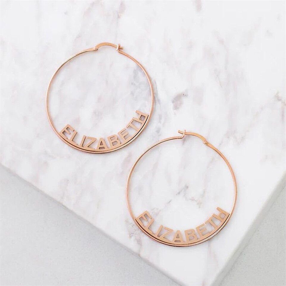 Hoop Earrings with Name - Earrings