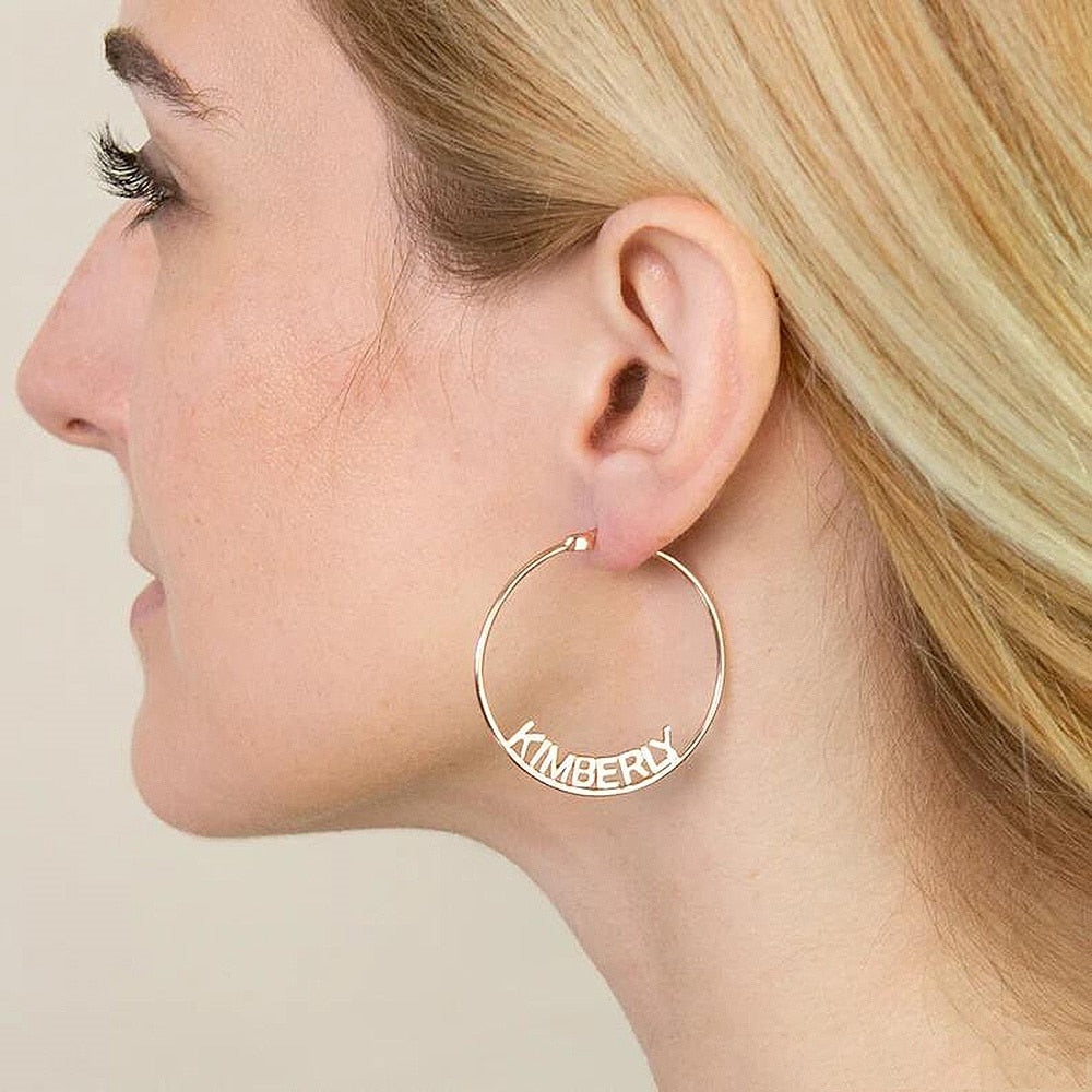 Hoop Earrings with Name - Earrings
