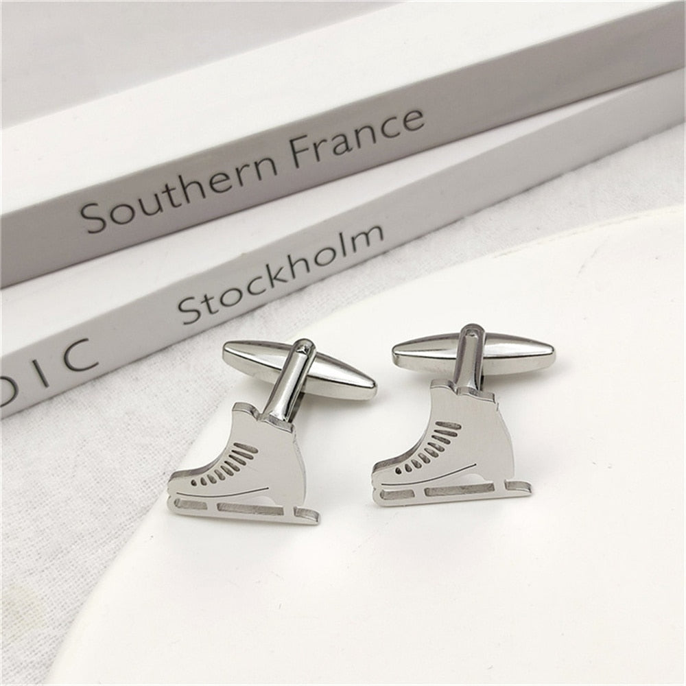 Ice Skates Cufflinks - Silver