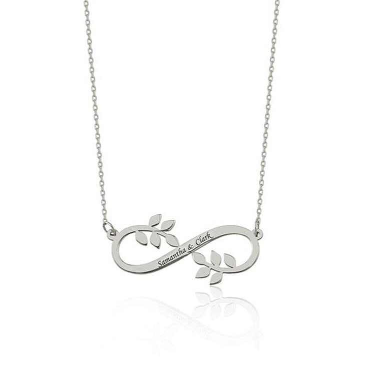 Customized Name Infinity Necklace Stainless Steel Gold Chain Child Pendant Nameplate Anniversary Jewelry Gift