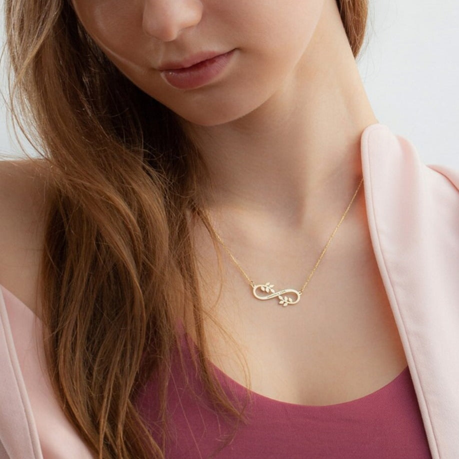 Customized Name Infinity Necklace Stainless Steel Gold Chain Child Pendant Nameplate Anniversary Jewelry Gift