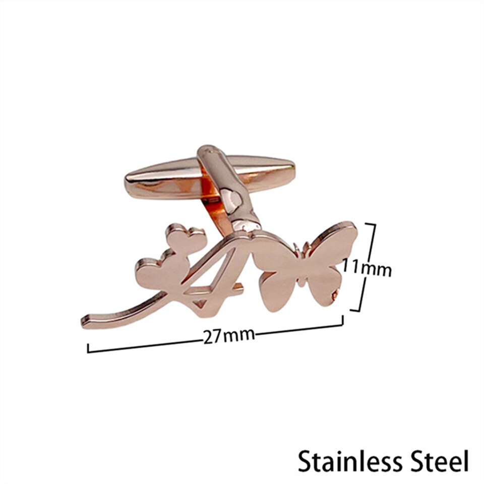 Initial Letter Butterfly and Heart Cufflinks