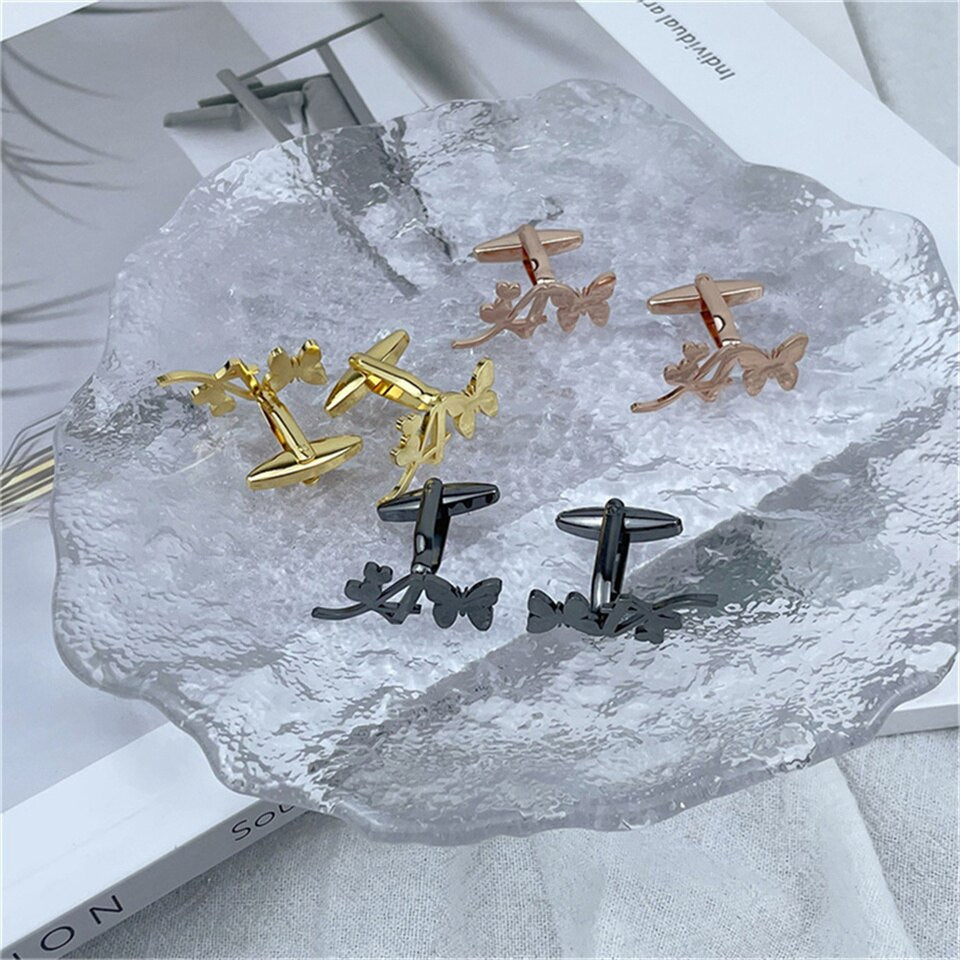 Initial Letter Butterfly and Heart Cufflinks