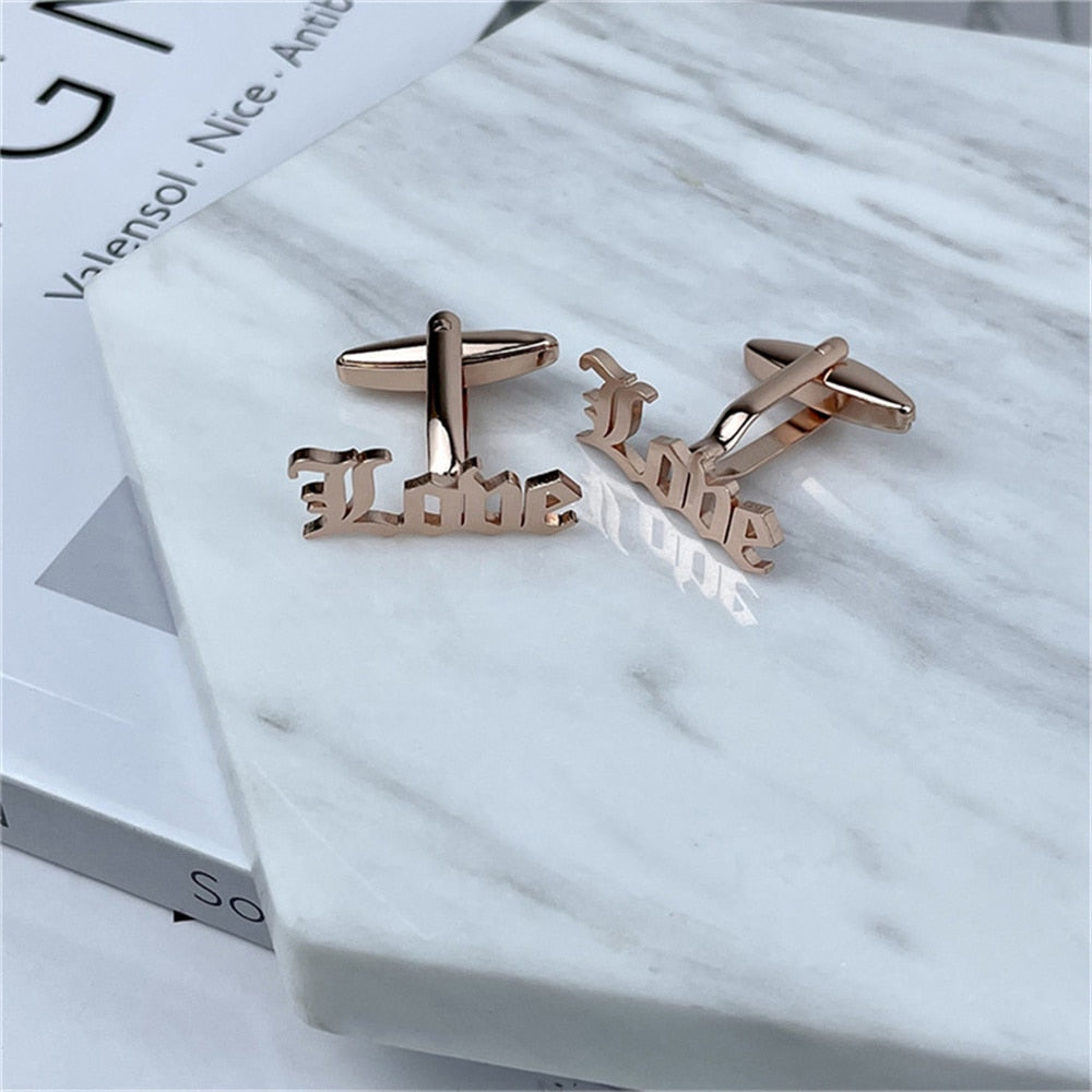 Love Cufflinks - Rose Gold