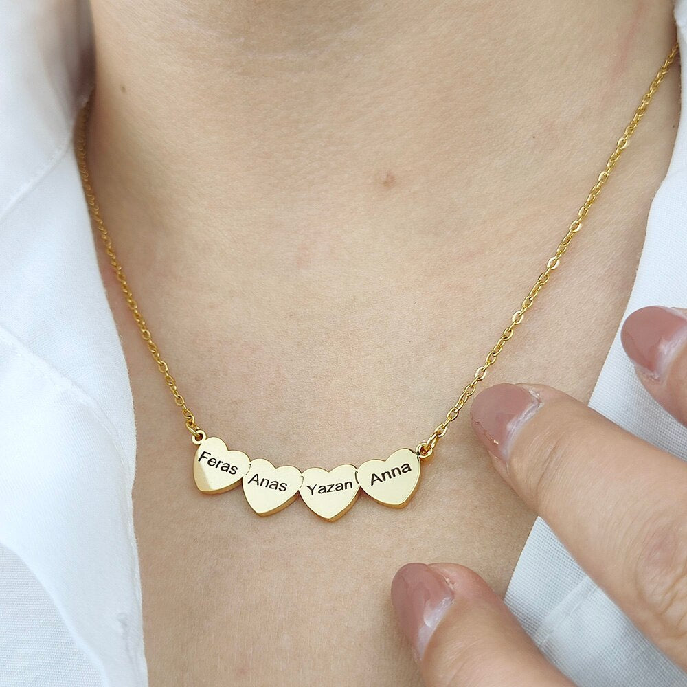 Love Heart Necklace with Engraved Name - Necklace