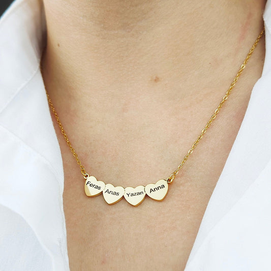 Love Heart Necklace with Engraved Name - Necklace
