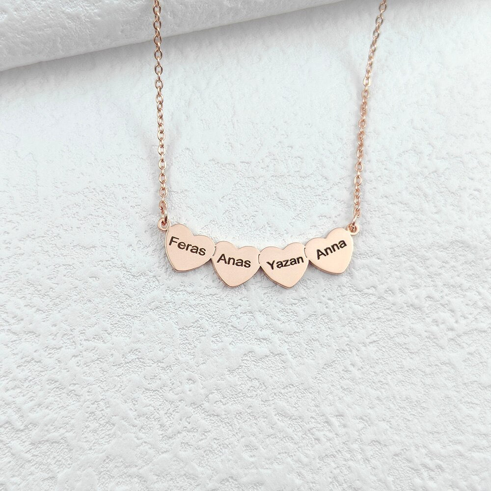 Love Heart Necklace with Engraved Name - Necklace