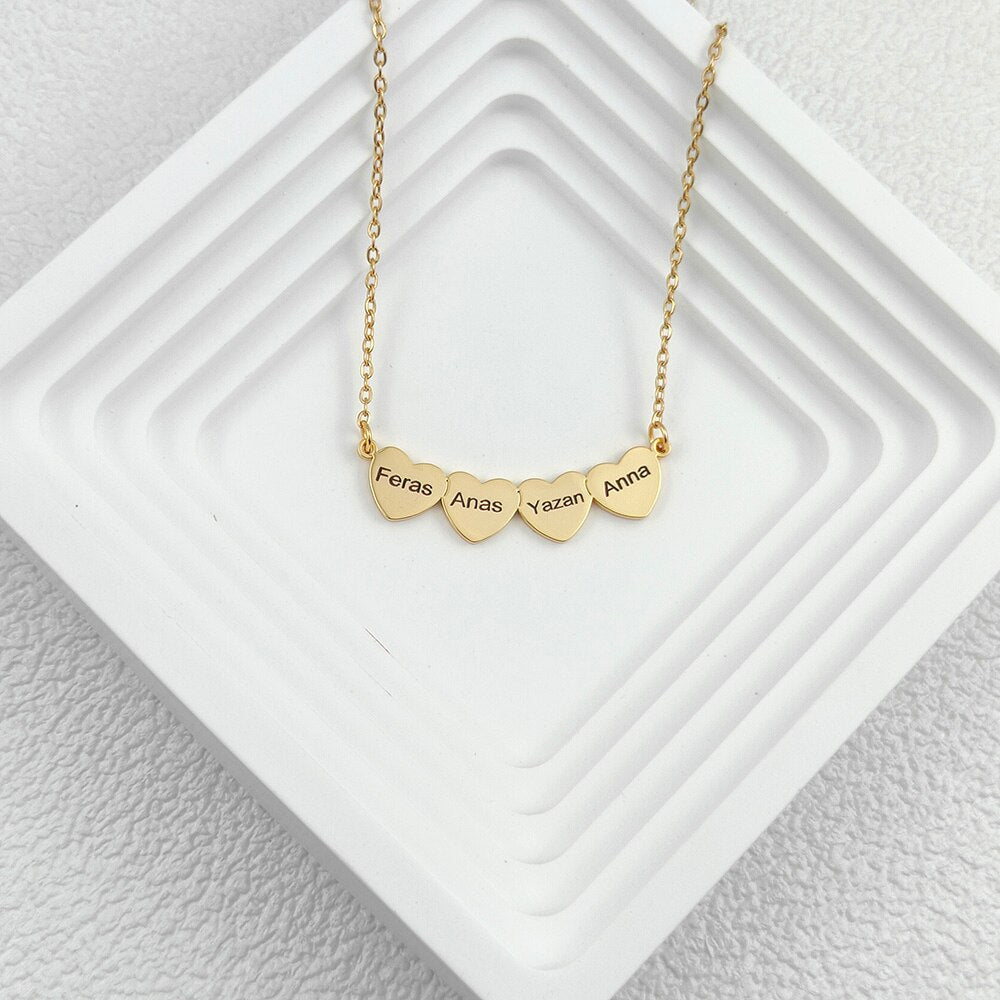 Love Heart Necklace with Engraved Name - Necklace