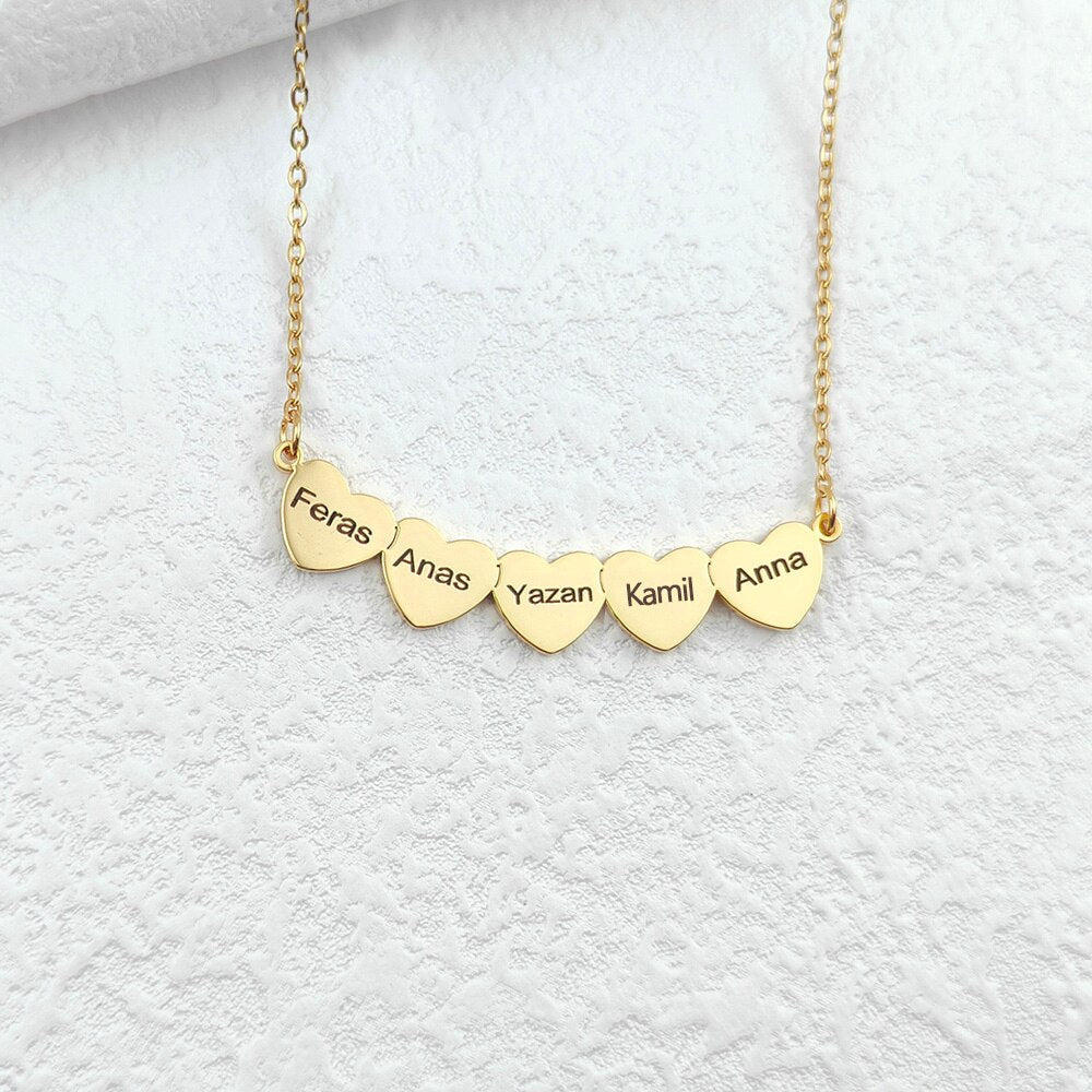 Love Heart Necklace with Engraved Name - Necklace