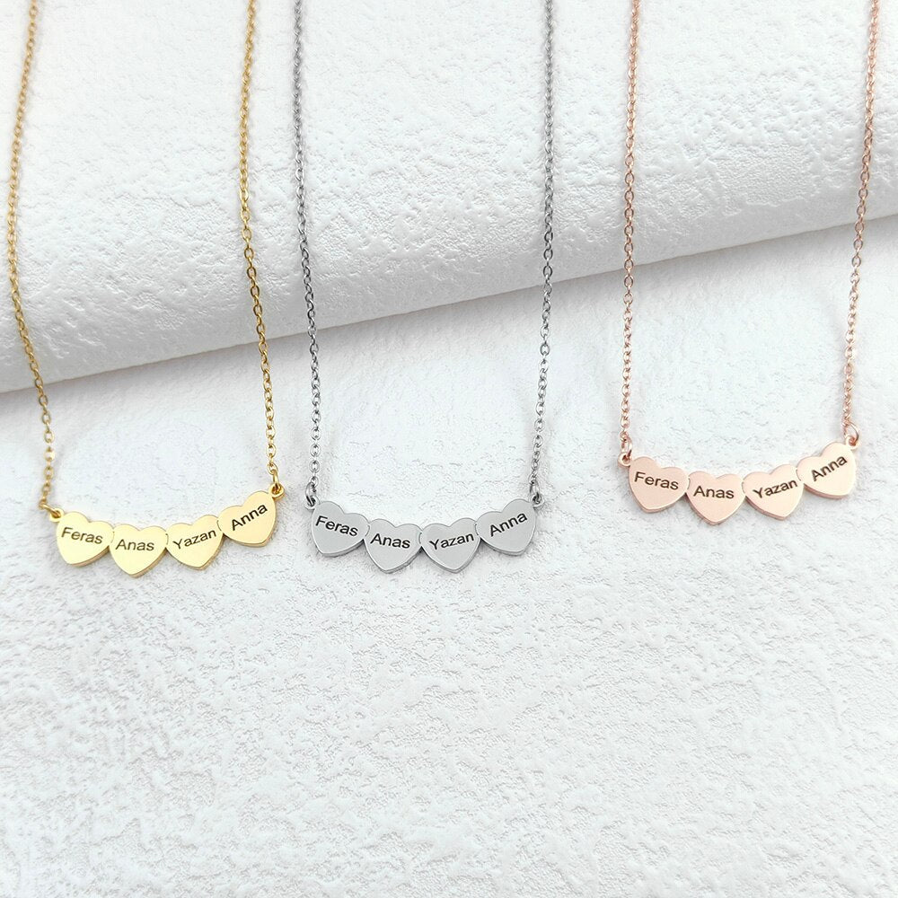 Love Heart Necklace with Engraved Name - Necklace