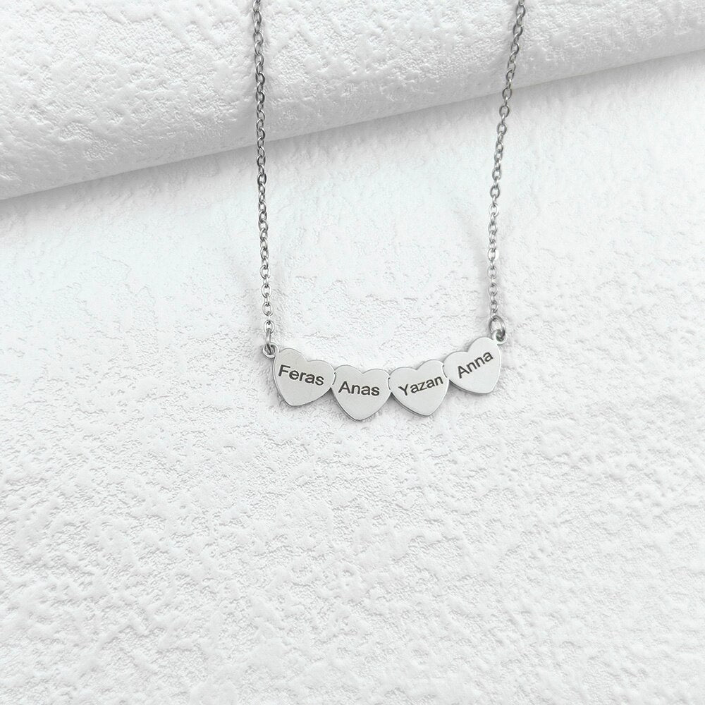 Love Heart Necklace with Engraved Name - Necklace