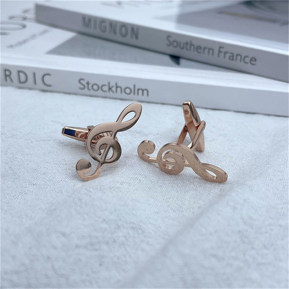 Music Keynote Cufflinks - Rose gold