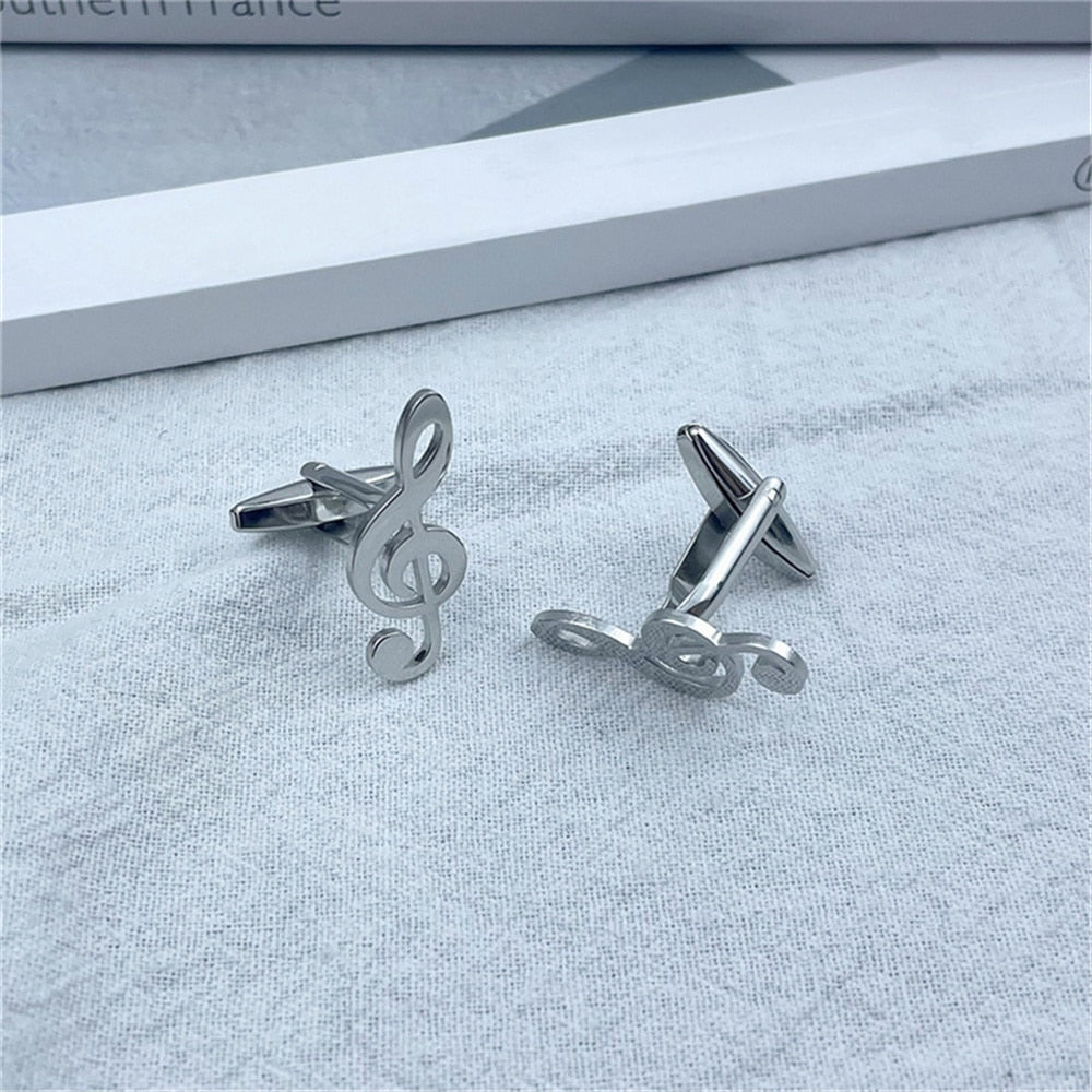 Music Keynote Cufflinks - Silver