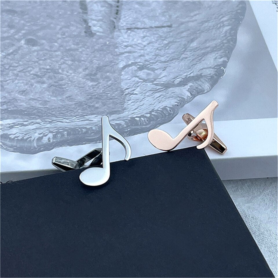 High Quality Silver Cufflinks for Men Fashion Design Musical Note Men&amp;#39;s Shirt Cuff Button Party Wedding Cufflink mancuernillas