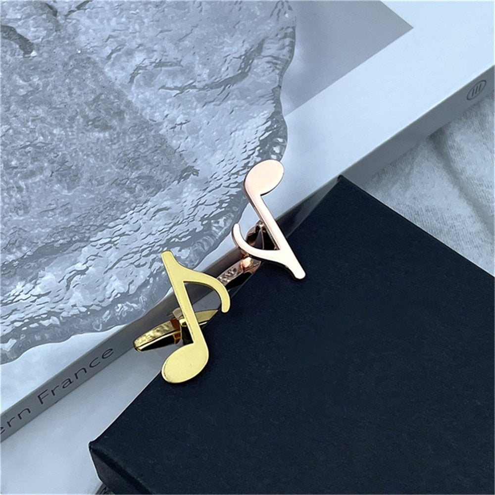 High Quality Silver Cufflinks for Men Fashion Design Musical Note Men&amp;#39;s Shirt Cuff Button Party Wedding Cufflink mancuernillas