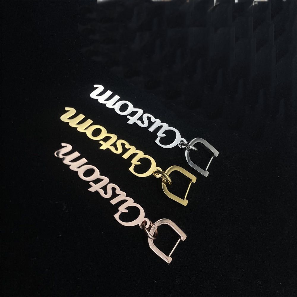 Name Earrings with Horseshoe Clip