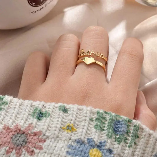 Name Ring with Heart Symbol - Ring