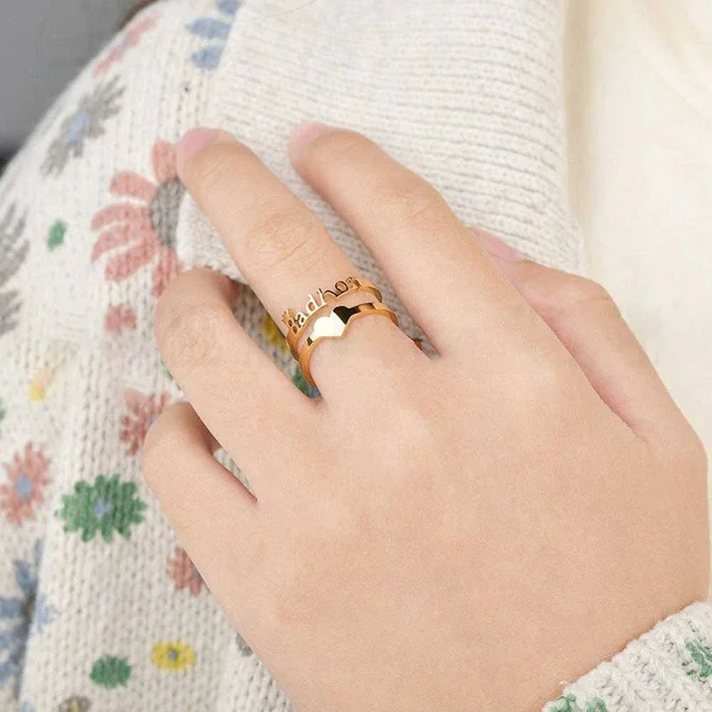 Name Ring with Heart Symbol - Ring