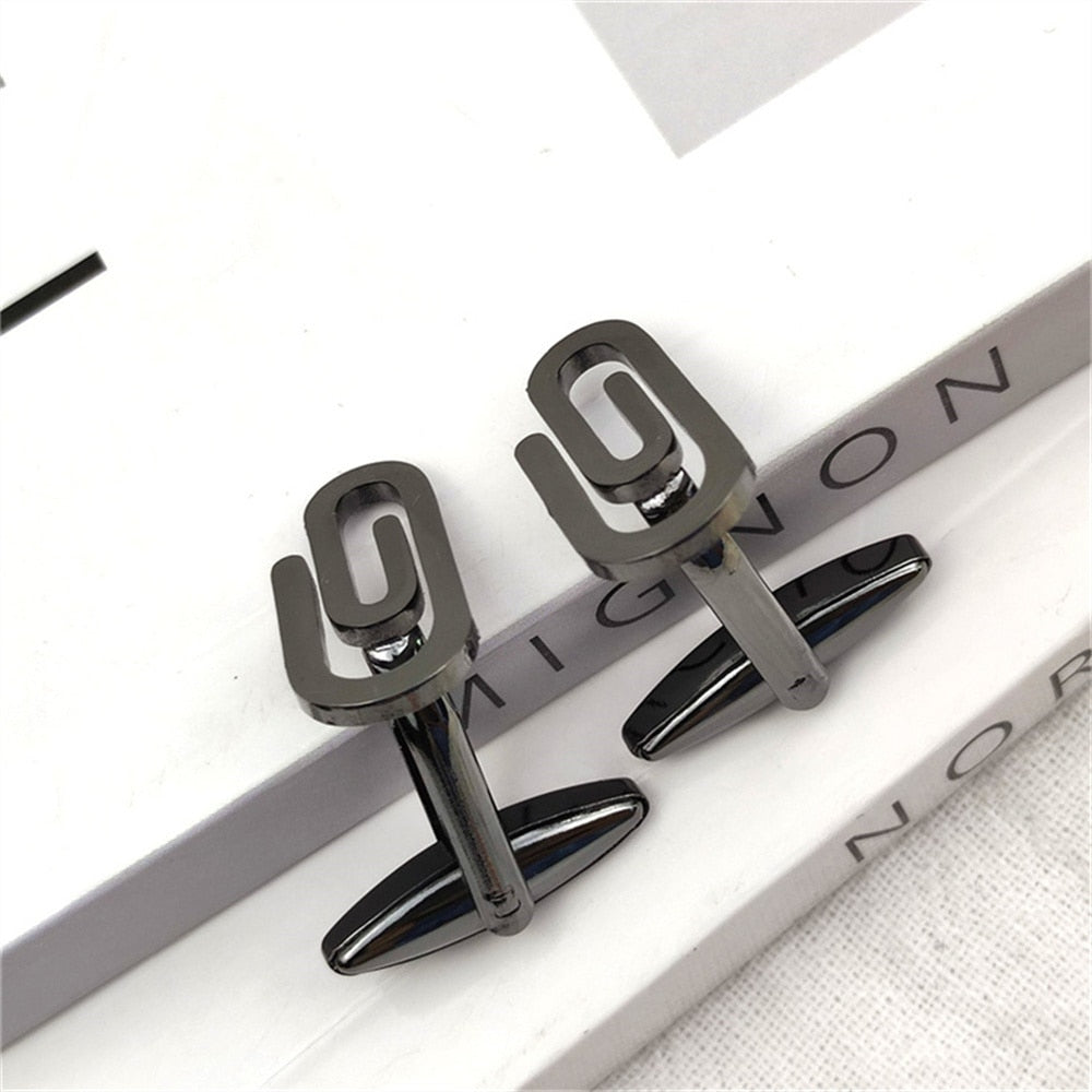 Paper clip Cufflinks - Black