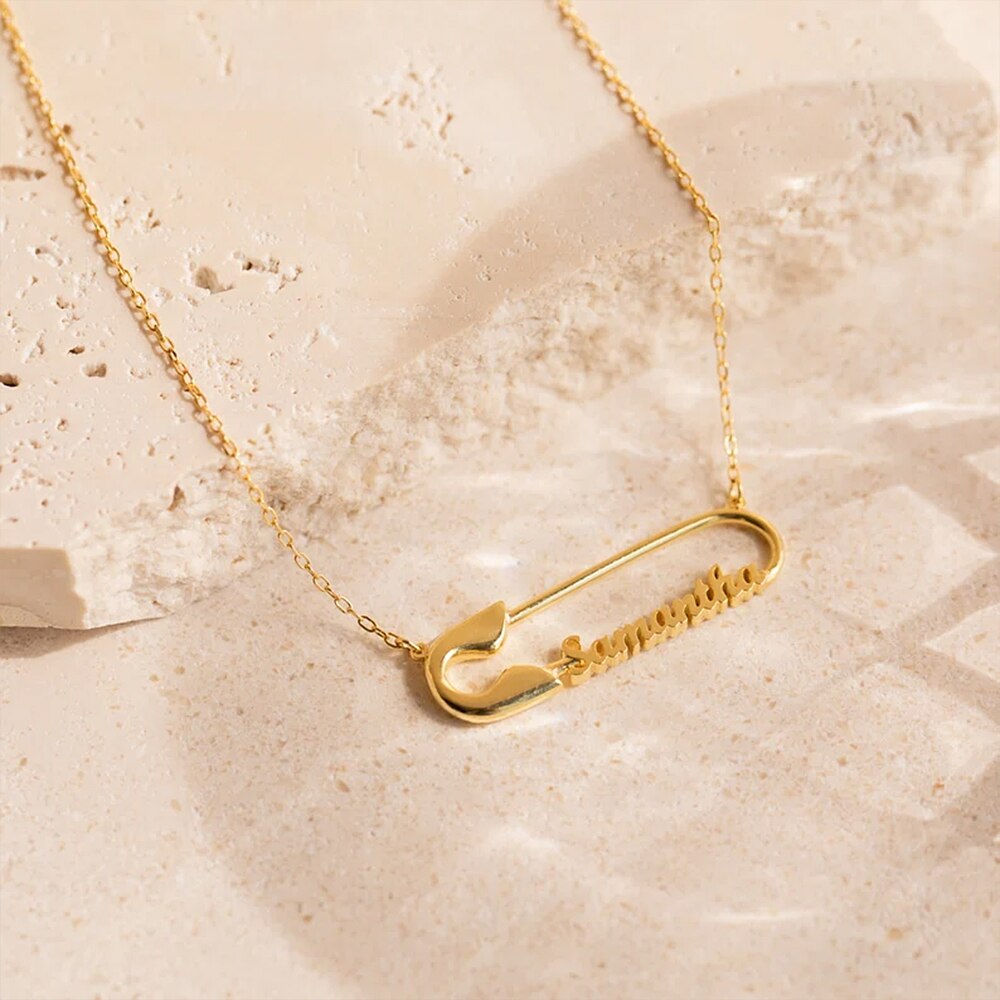 Paper Clip Necklace with Names - Necklace