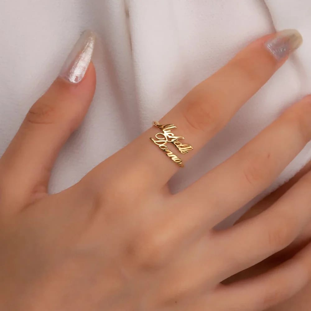 Personalized Double Name Ring - Ring