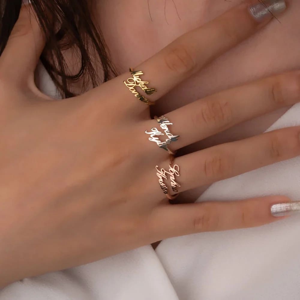 Personalized Double Name Ring - Ring