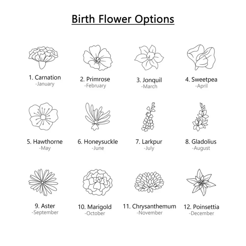 Pet Tag or Keychain with Birth Flower and Name - Keychain