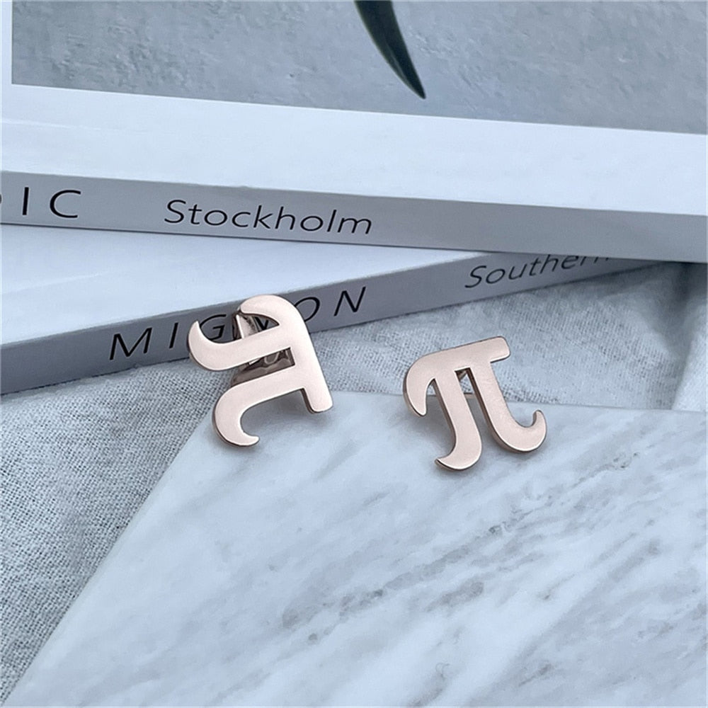 Pi Number π Cufflinks - Rose gold