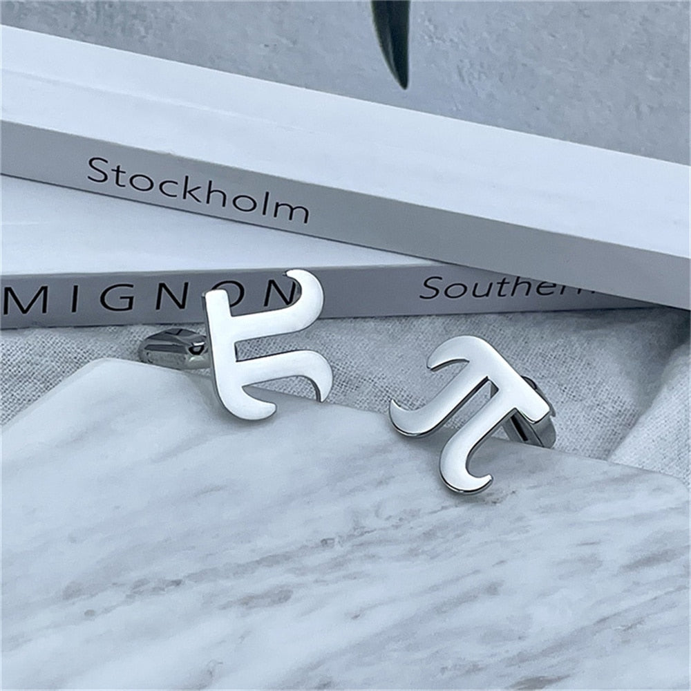 Pi Number π Cufflinks - Silver
