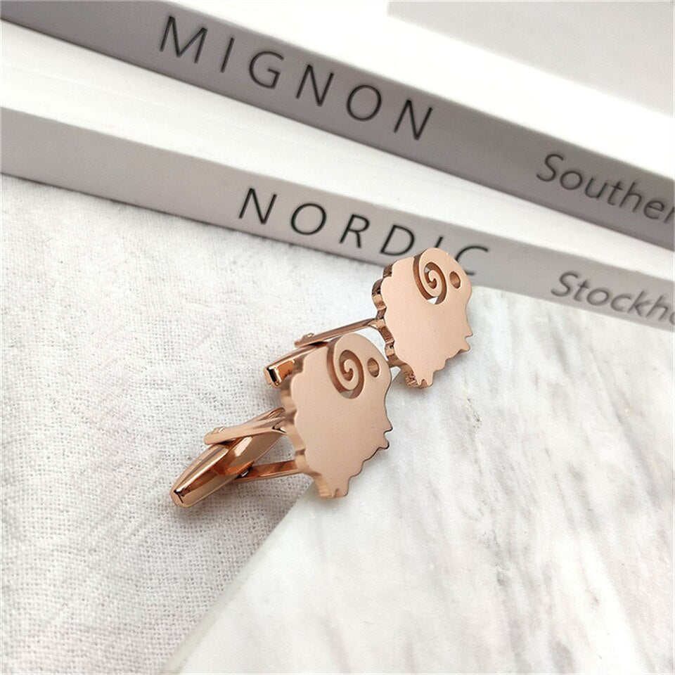 Sheep Cufflinks - Rose Gold