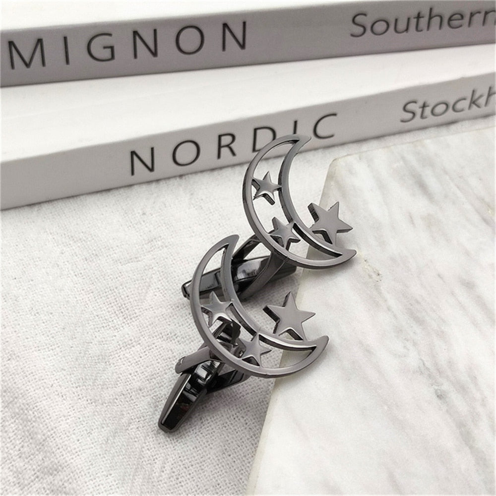 Stars and Moon Cufflinks - Black