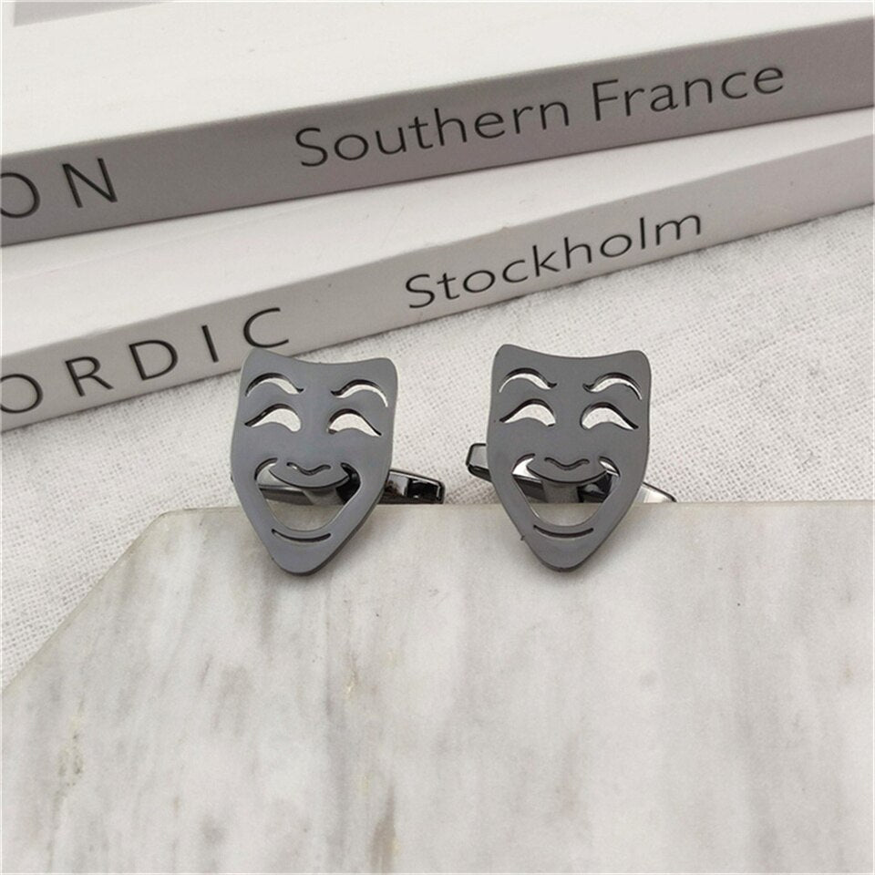Theatre Mask Cufflinks - Black