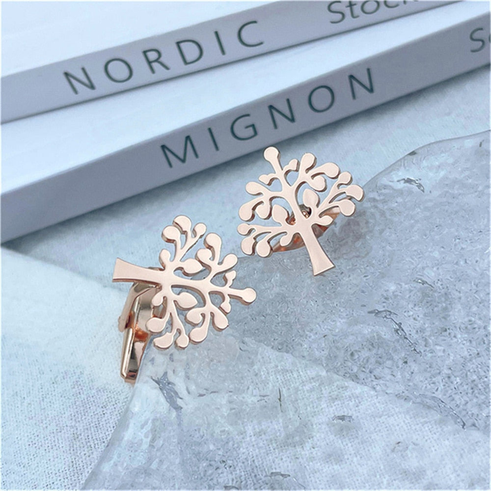 Tree Cufflinks - Rose Gold