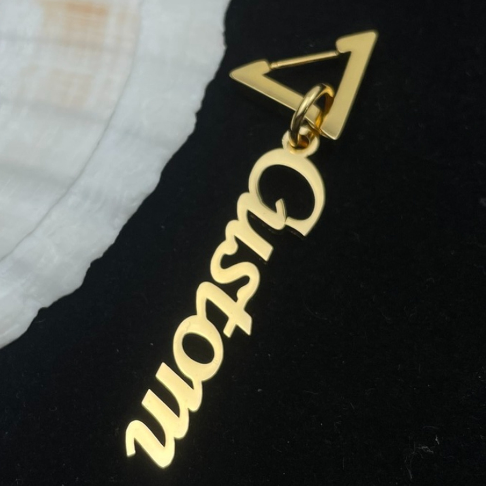 Triangle Name Earrings