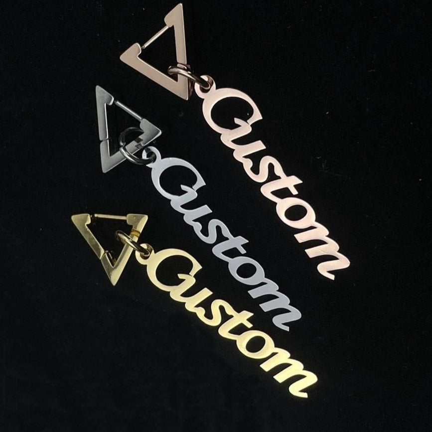Triangle Name Earrings