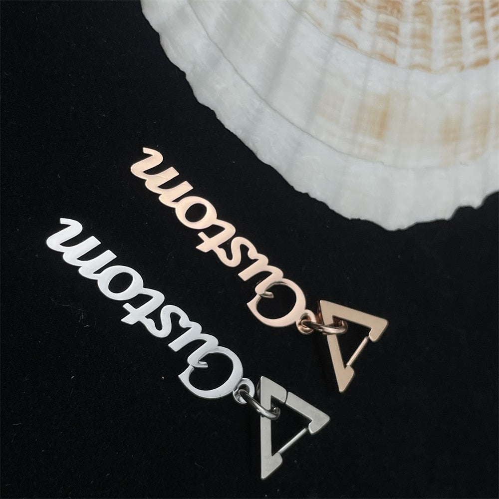 Triangle Name Earrings