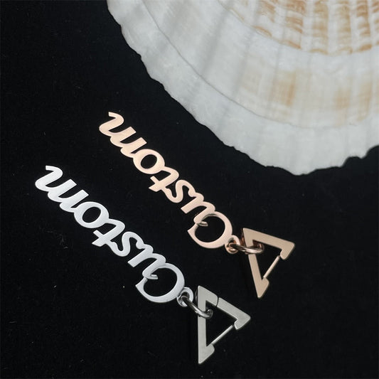 Triangle Name Earrings