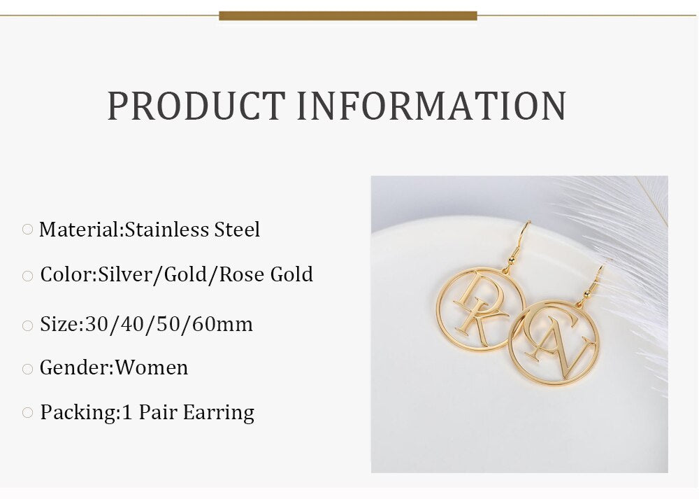 Two Initial Letter Hoop Earrings - Earrings