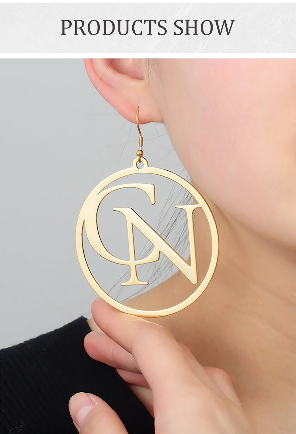 Two Initial Letter Hoop Earrings - Earrings