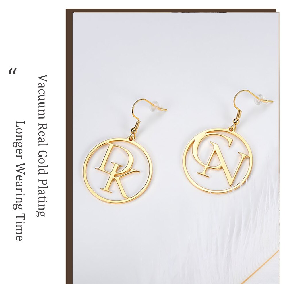 Two Initial Letter Hoop Earrings - Earrings
