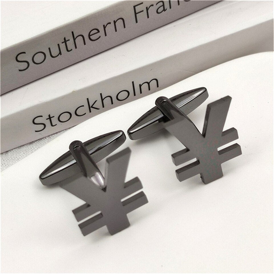 Yen Money Currency Cufflinks - 4 / Black